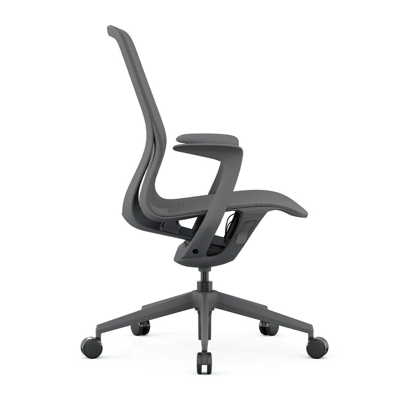 Silla ejecutiva modelo NET OHE-503 Gris lateral Aura Muebles