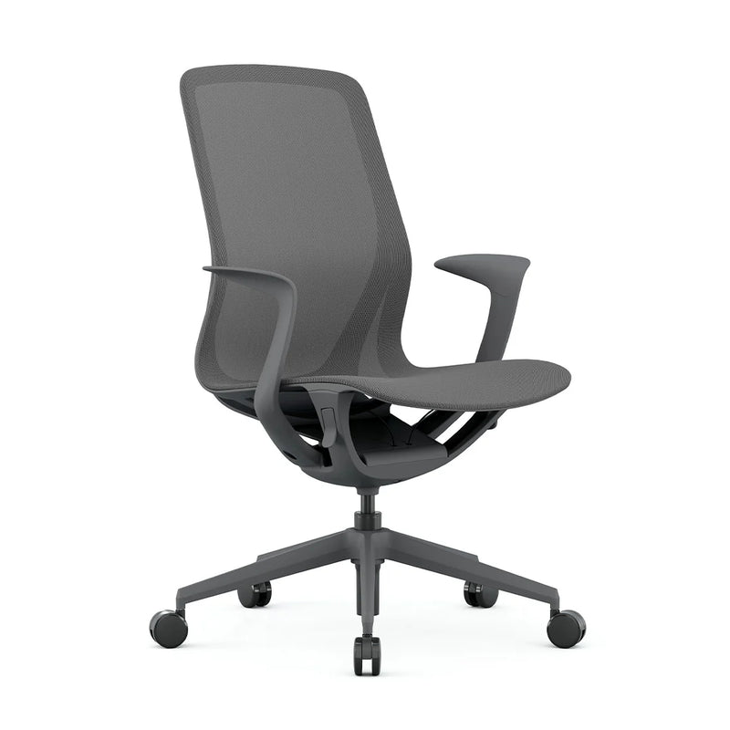 Silla ejecutiva modelo NET OHE-503 Gris lateral Aura Muebles