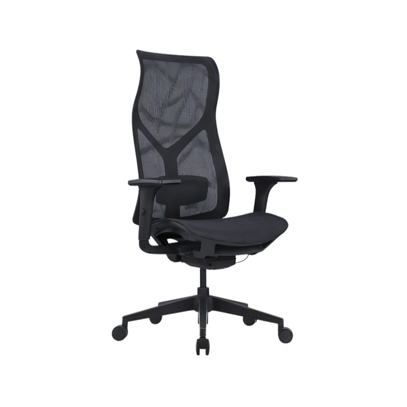 La silla ejecutiva AB-80 negra de Aura Muebles ofrece elegancia y ergonomía con materiales de alta calidad, perfecta para oficinas que priorizan confort y estilo.