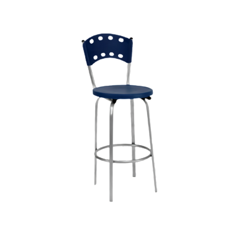Banco alto Asiento fabricado en polipropileno y respaldo fabricado en polipropileno con perforaciones Aura Muebles modelo PL-07