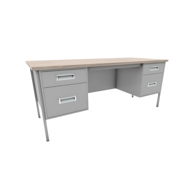 Encuentra el escritorio metálico ejecutivo modelo EE-160 en Aura Muebles. Diseñado con materiales de alta calidad, este escritorio duradero y elegante es perfecto para cualquier espacio de trabajo.