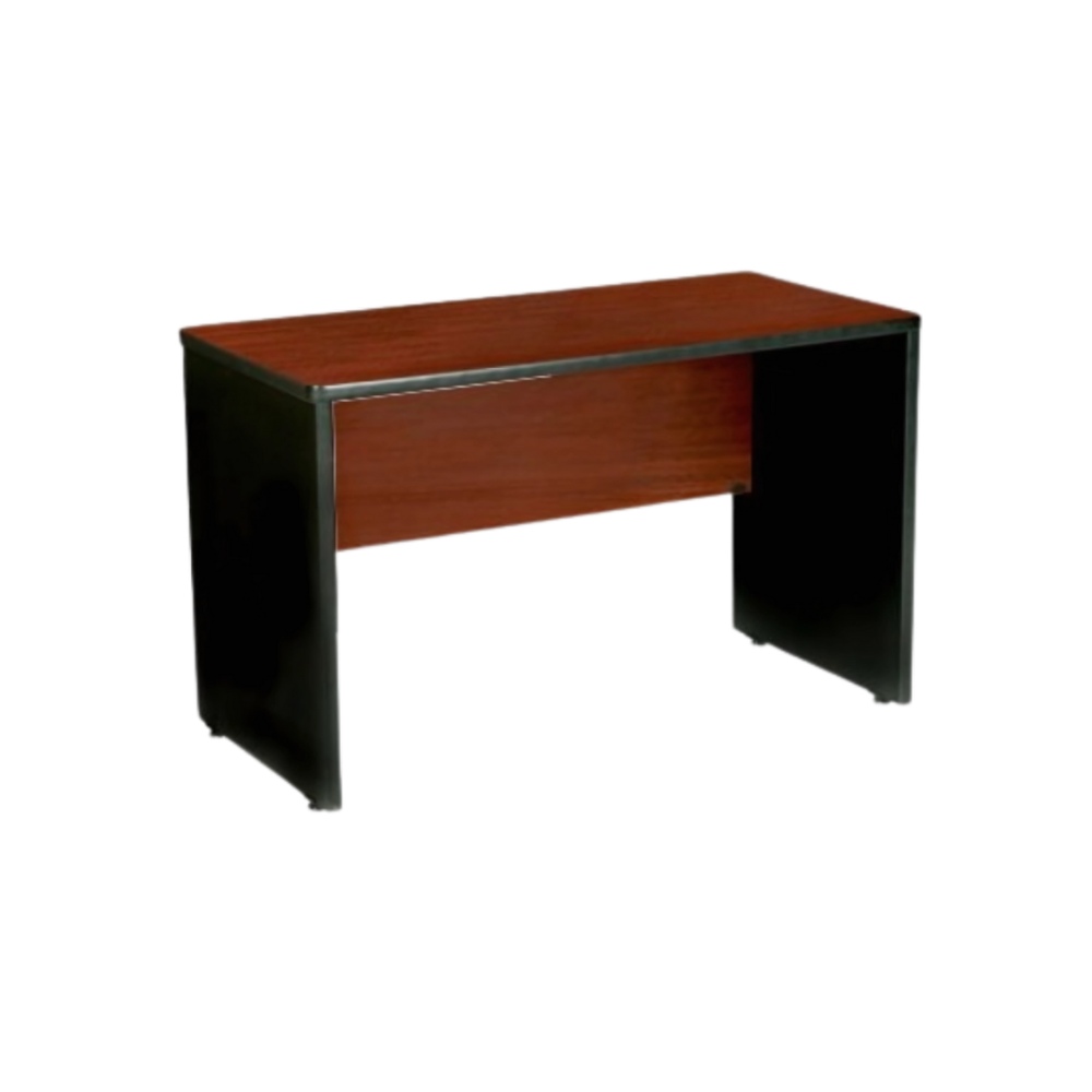 Escritorio secretarial tipo grapa con medidas de 1.50 X .60 con patas rectas y faldón, este modelo NO cuenta con cajonera Aura Muebles modelo ESEC22