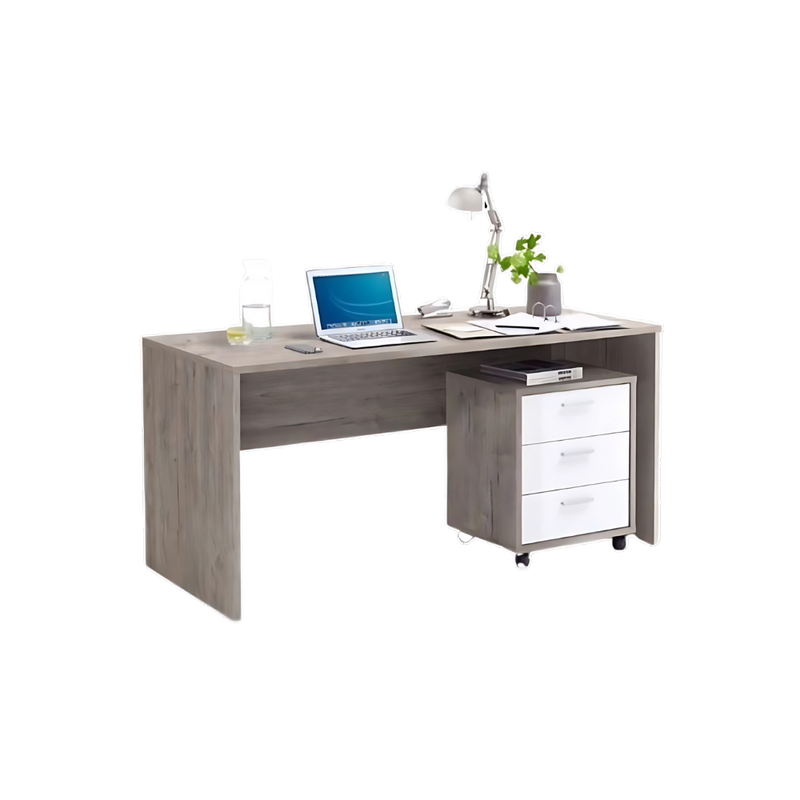 Escritorio secretarial recto fabricado en tablero laminado 28 mm y 16 mm. Medidas: 160x70x75 Aura Muebles modelo ESEC28