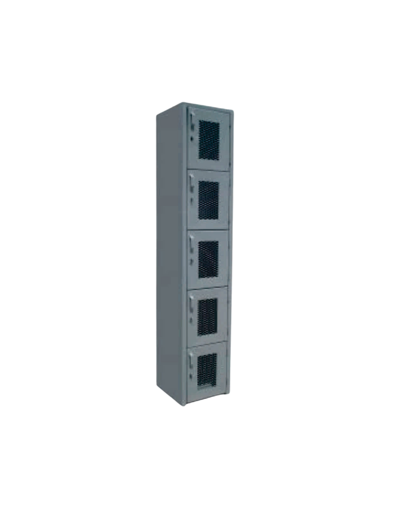 Lockers metalicos MALLA 5 puertas Cuenta con 5 puertas que garantizan un espacio individual para cada usuario Fabricado con malla de alta resistencia perfecto para uso en escuelas empresas y puestos de trabajo Aura Muebles modelo LM05