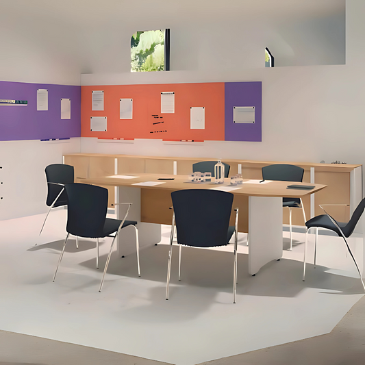 Mesas para sala de juntas Patas tablero laminado doble cara 28 mm niveladores de altura Aura Muebles MEJ07