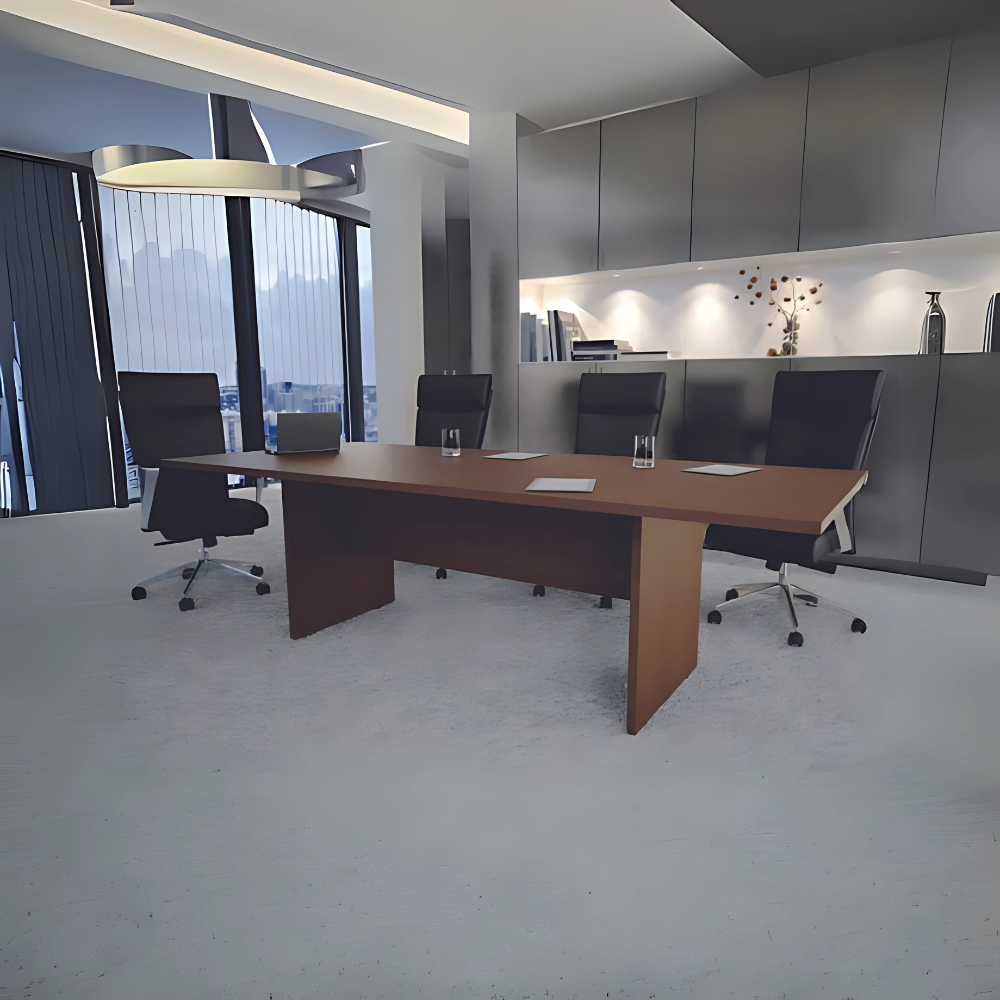 Mesas para sala de juntas Patas tablero laminado doble cara 28 mm niveladores de altura Aura Muebles MEJ07