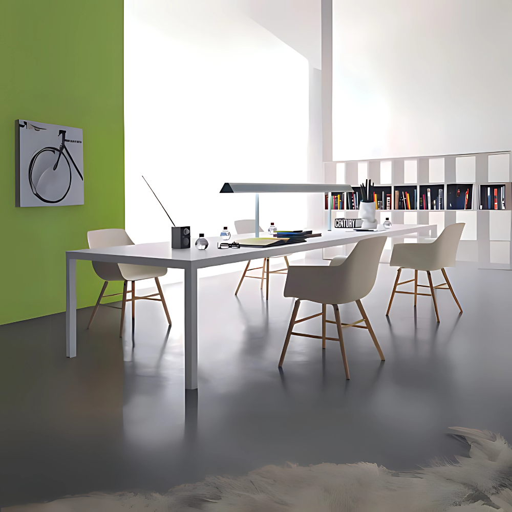 Mesas para sala de juntas Cubierta tablero laminado 28 mm Estructura metálica 2"x2" CAL 18 Aura Muebles MEJ14