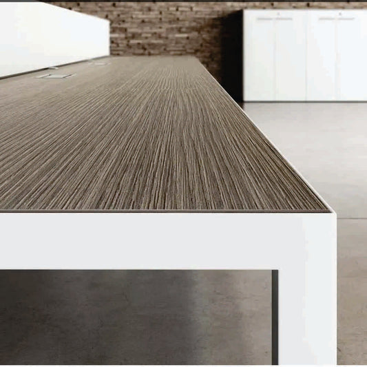 Mesas para sala de juntas con cubierta tablero laminado 28 mm Estructura metálica 2"x2" CAL 18 Aura Muebles MEJ14