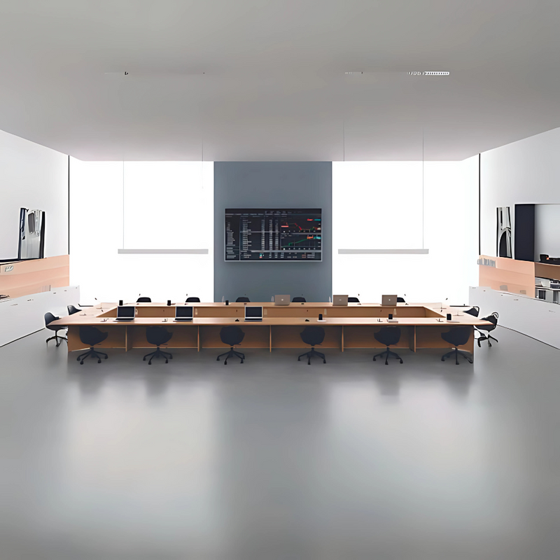 Mesas para sala de juntas tablero laminado 28mm doble cara Aura Muebles MEJ15