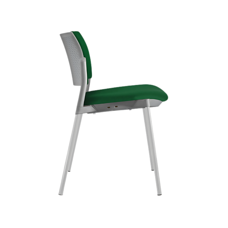 Silla de visita KYOS Estructura De acero tubular de 7/8" de diámetro calibre 14; con acabado en pintura epóxica (electrostática) color negro mate o gris Aura Muebles modelo OHV-329