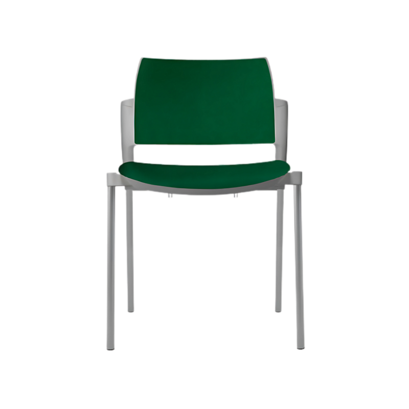 Silla de visita KYOS Estructura De acero tubular de 7/8" de diámetro calibre 14; con acabado en pintura epóxica (electrostática) color negro mate o gris Aura Muebles modelo OHV-329