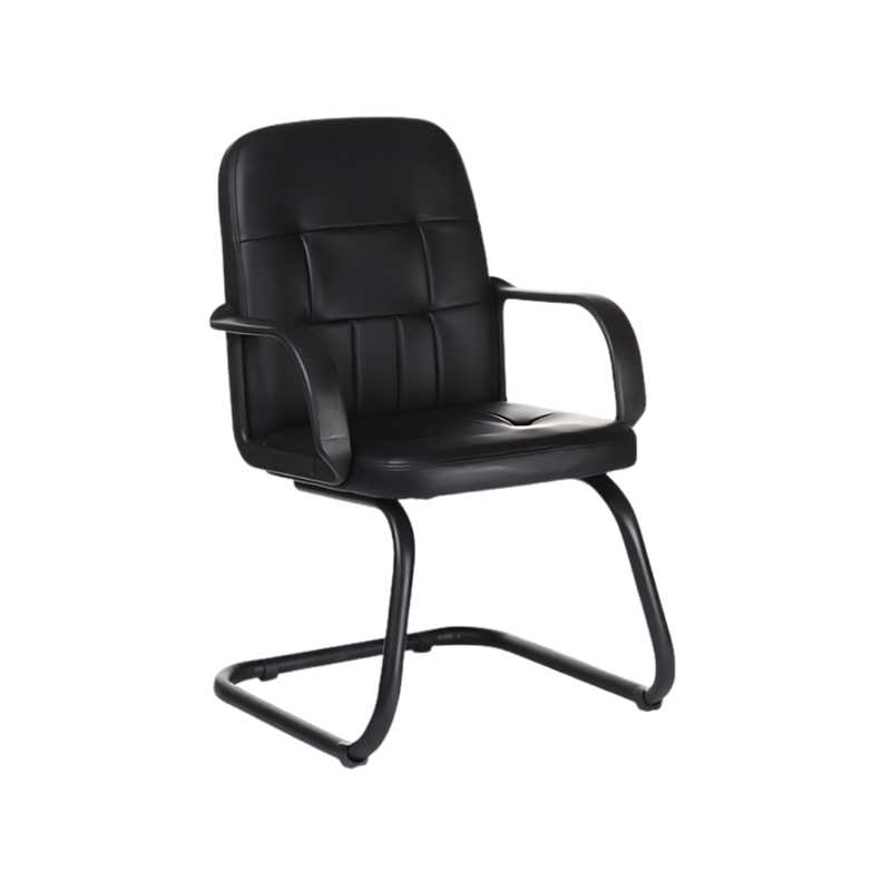 Silla de visita Asiento y respaldo Casco de asiento en madera dura Acojinado en poliuretano dimensionado (PUR) Tapizado en curpiel Aura Muebles modelo BETEL