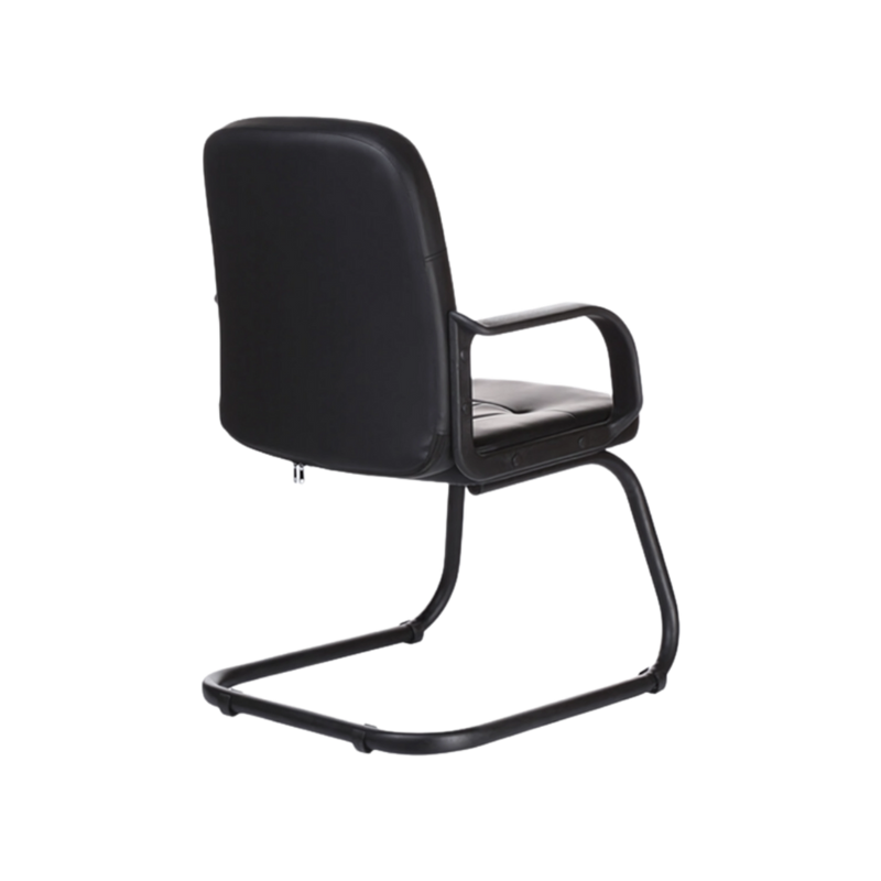 Silla de visita Asiento y respaldo Casco de asiento en madera dura Acojinado en poliuretano dimensionado (PUR) Tapizado en curpiel Aura Muebles modelo BETEL