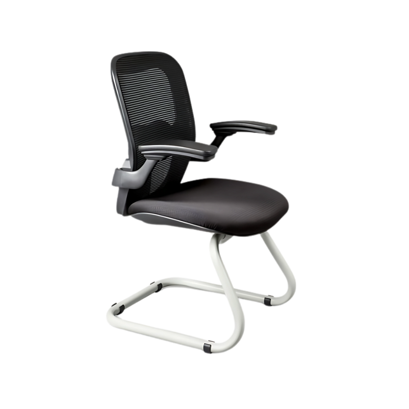 Silla de visita respaldo tapizado en malla con almohadilla lumbar ajustable asiento tapizado en tela mesh resistente a la fricción poliuretano inyectado Aura Muebles modelo BOND