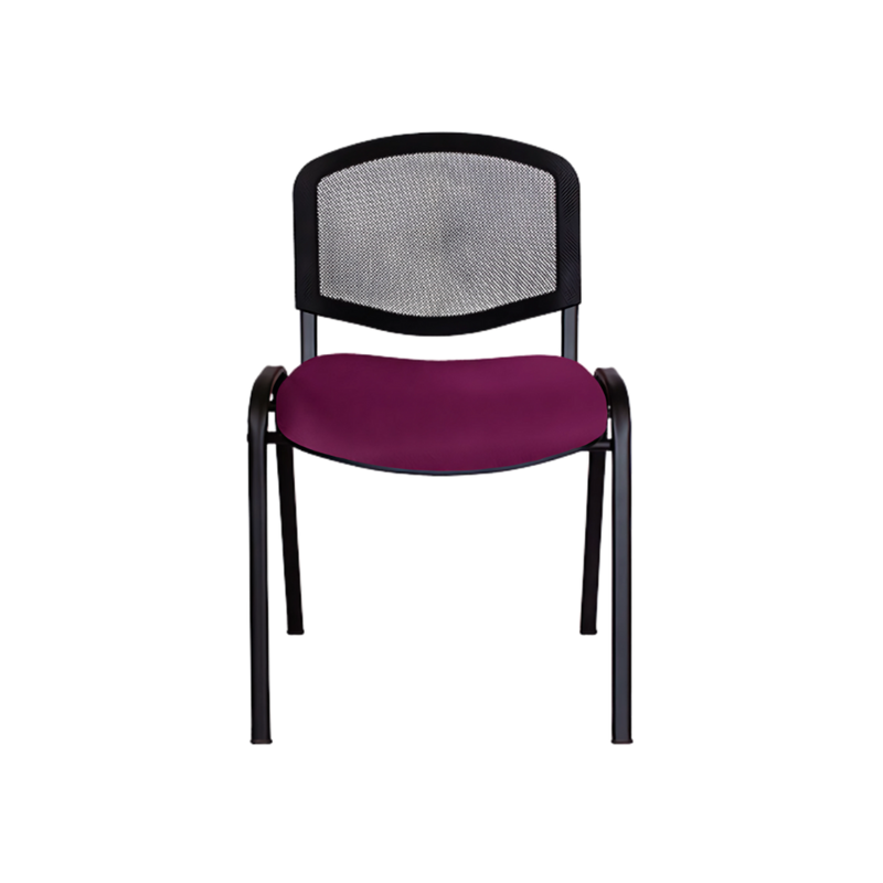 Silla de visita ELLITICO NET Respaldo En malla de diseño ergonómico Asiento Hule espuma laminado flexible con densidad en 24 kgs/m3 y alta resilencia Aura Muebles modelo OHV-2400 cromada