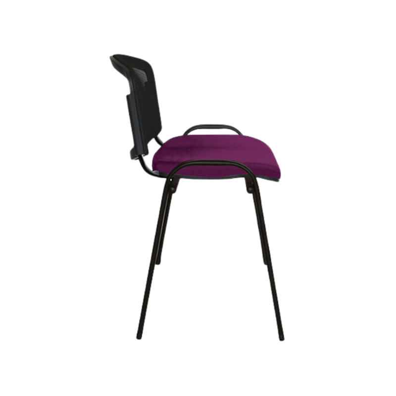 Silla de visita ELLITICO NET Respaldo En malla de diseño ergonómico Asiento Hule espuma laminado flexible con densidad en 24 kgs/m3 y alta resilencia Aura Muebles modelo OHV-2400 cromada
