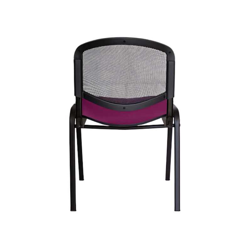 Silla de visita ELLITICO NET Respaldo En malla de diseño ergonómico Asiento Hule espuma laminado flexible con densidad en 24 kgs/m3 y alta resilencia Aura Muebles modelo OHV-2400 cromada