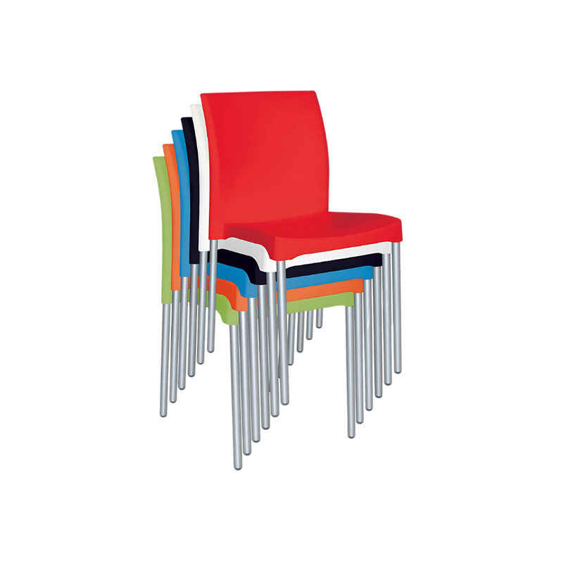Silla de visita HIT colores Asiento y respaldo Polipropileno (PP) copolímero alto impacto 100% virgen Fluidez 12 Tratamiento UV Non Blush Producción en plástico inyectado Aura Muebles modelo APSHC
