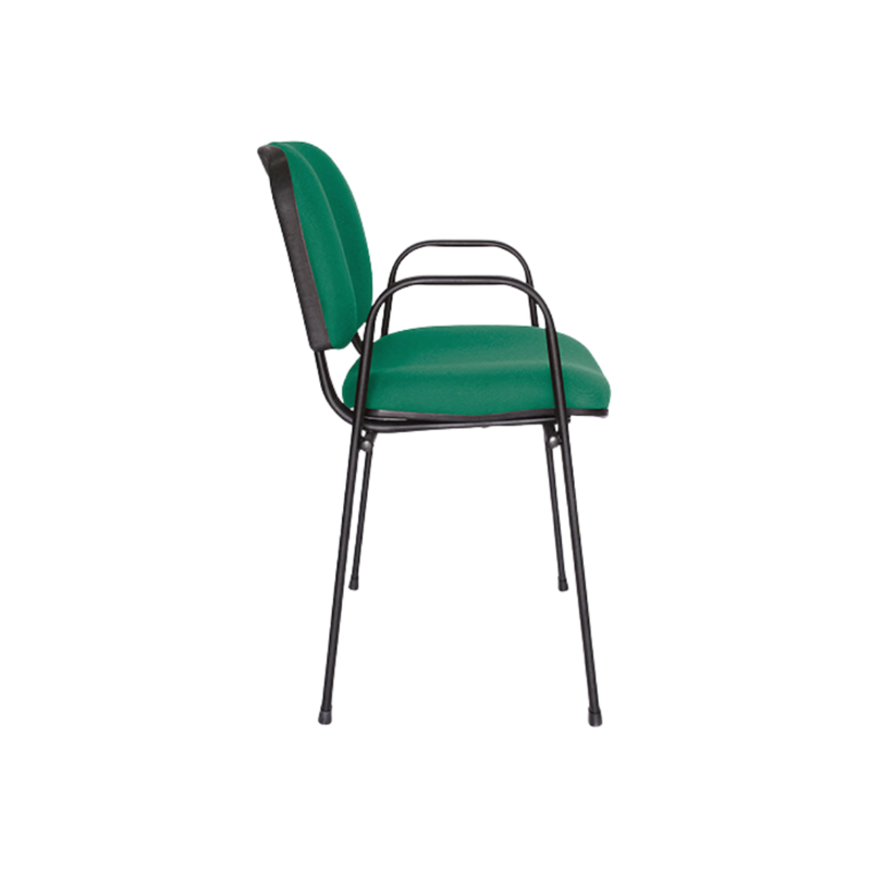 Silla de visita Estructura De acero tubular ovalado de 1 1/8" X 19/32" calibre 18 los brazos son una extensión de las mismas patas con acabado de pintura epoxica (electrostática) Aura Muebles modelo ISO CON BRAZOS