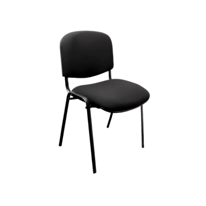 Silla de visita ISO TAPIZADA color Negro Asiento Polipropileno (PP) Tapizado en tela polipropileno 100% con resina acrílica Aura Muebles modelo APITN