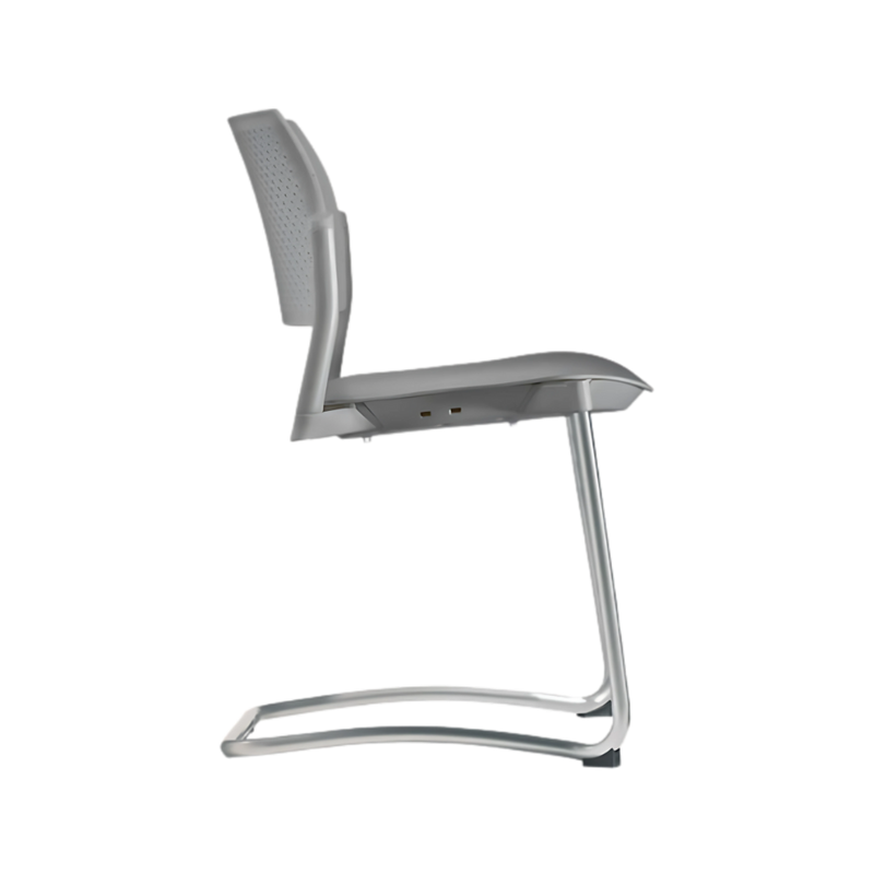 Silla de visita KYOS estructura tipo trineo de acero tubular de 7/8" de diámetro calibre 14 con acabado en pintura epóxica (electrostática) color negro mate o gris Aura Muebles modelo OHV-319