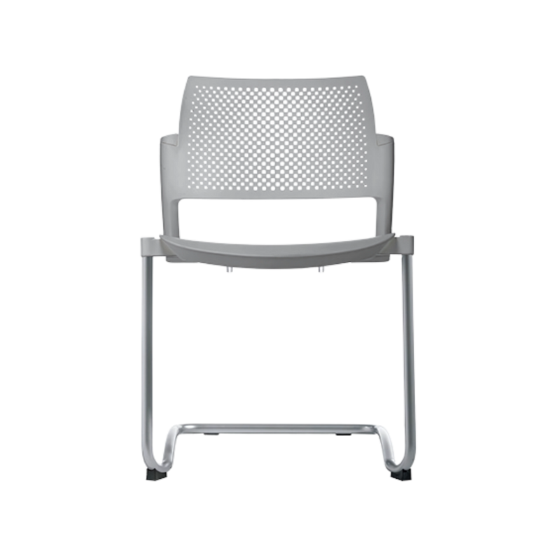 Silla de visita KYOS estructura tipo trineo de acero tubular de 7/8" de diámetro calibre 14 con acabado en pintura epóxica (electrostática) color negro mate o gris Aura Muebles modelo OHV-319