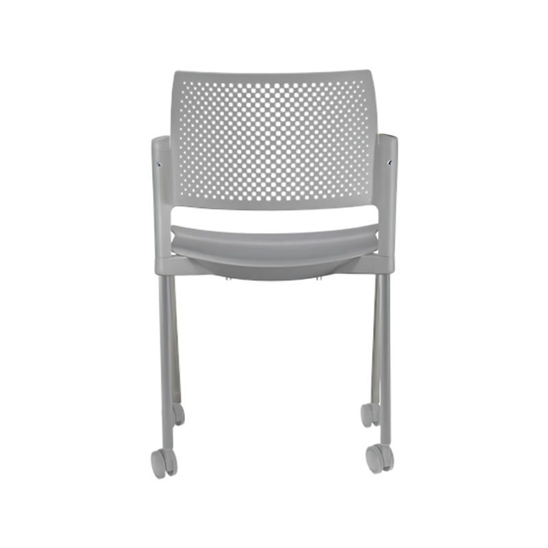 Silla de visita KYOS Estructura De acero tubular de 7/8" de diámetro calibre 14 con acabado en pintura epóxica (electrostática) color negro mate o gris y con rodajas giratorias tipo dual en color gris Aura Muebles modelo OHV-311