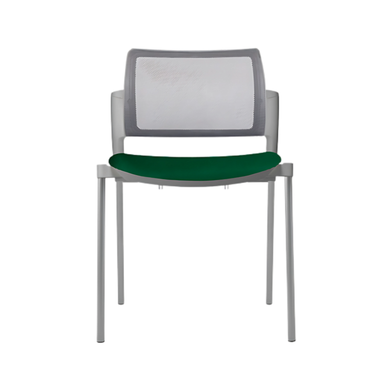Silla de visita KYOS estructura de acero tubular de 7/8" de diámetro calibre 14 con acabado en pintura epóxica (electrostática) color negro mate o gris Aura Muebles modelo OHV-365