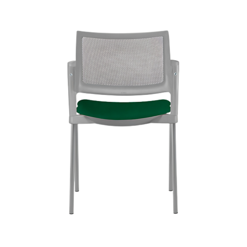 Silla de visita KYOS estructura de acero tubular de 7/8" de diámetro calibre 14 con acabado en pintura epóxica (electrostática) color negro mate o gris Aura Muebles modelo OHV-365