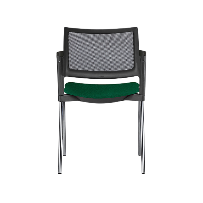 Silla de visita KYOS asiento de hule espuma de poliuretano inyectado flexible con densidad de 60 kgs/m3 con retardante a la flama y alta resilencia Aura Muebles modelo OHV-369 cromada