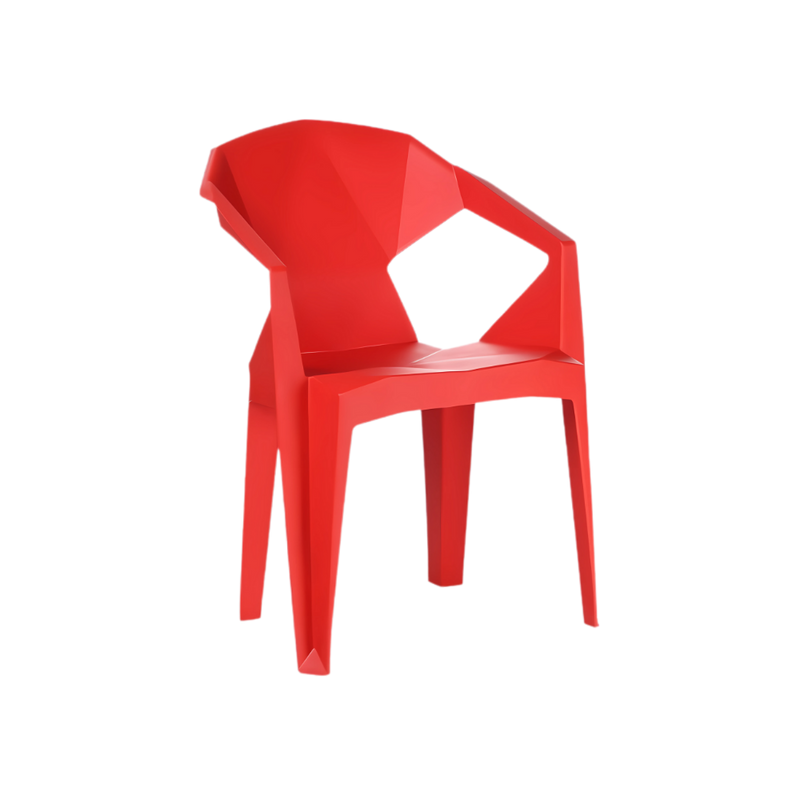 Silla de visita Respaldo y asiento en Polipropileno Color Rojo Aura Muebles modelo ORIGAMI