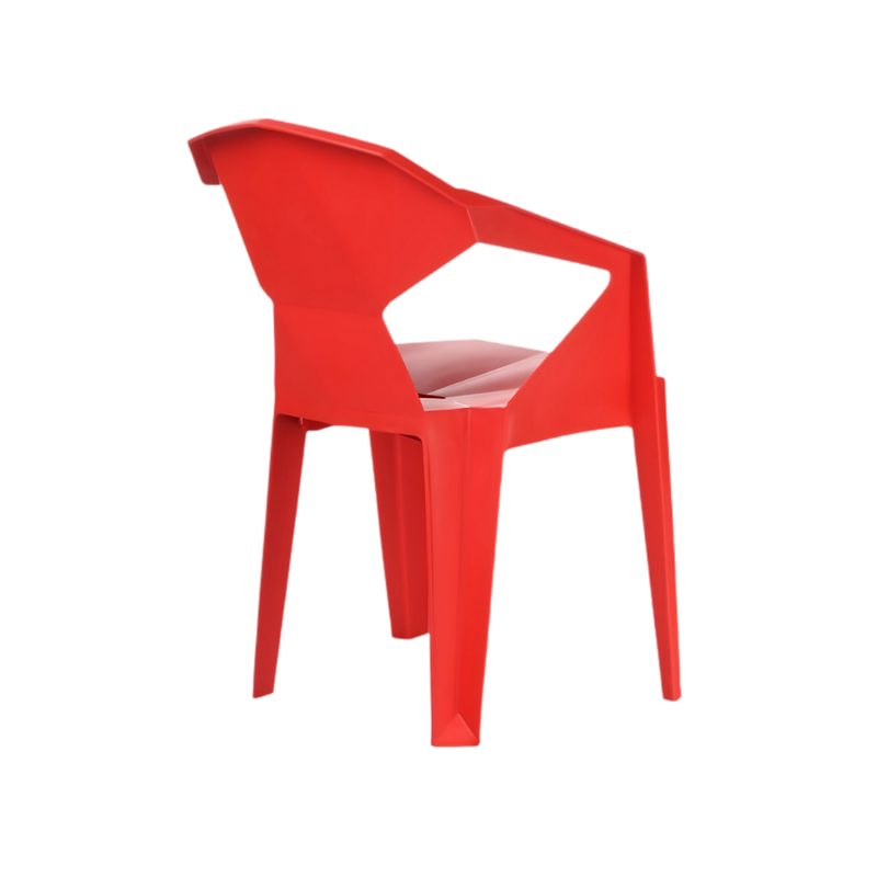 Silla de visita Respaldo y asiento en Polipropileno Color Rojo Aura Muebles modelo ORIGAMI