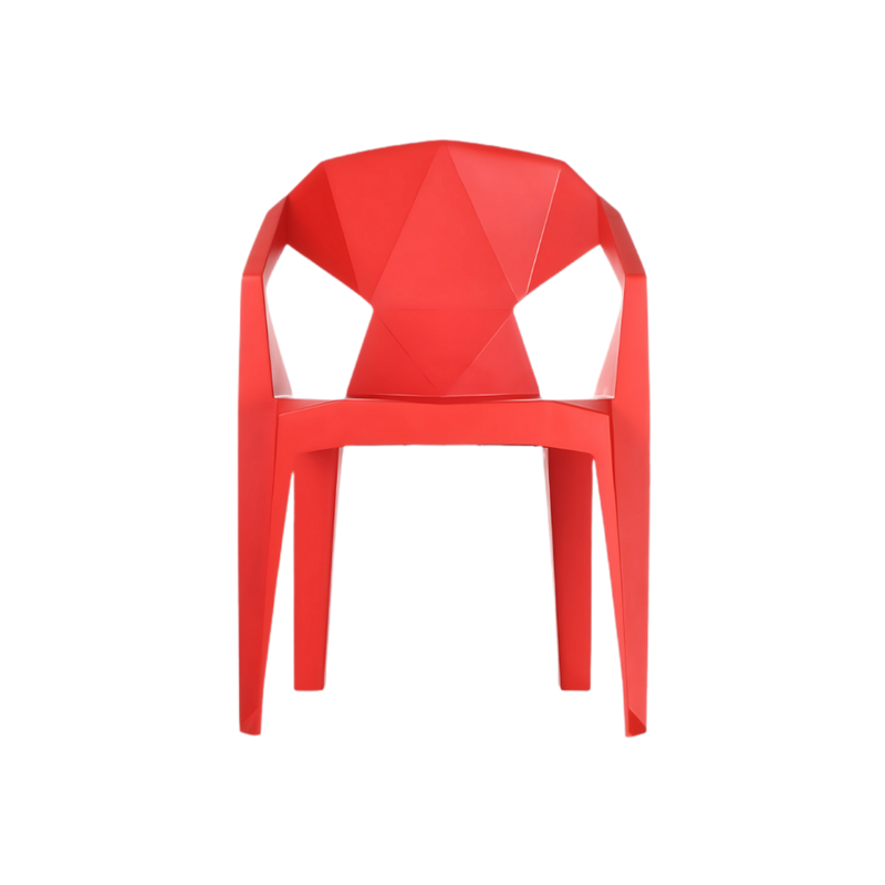 Silla de visita Respaldo y asiento en Polipropileno Color Rojo Aura Muebles modelo ORIGAMI
