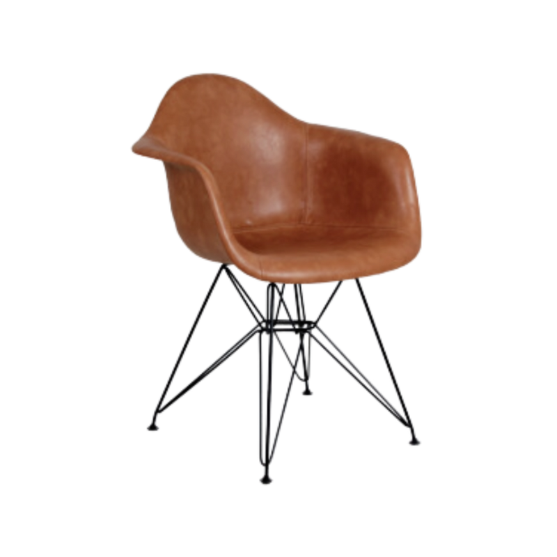 Silla de visita su diseño moderno con brazos acolchados y tapizados en piel brindan un soporte ergonómico y un toque de lujo Aura Muebles modelo PARIS