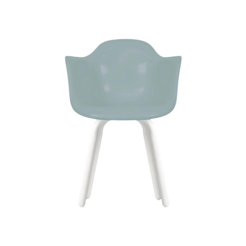 Silla de visita PENGUIN Respaldo asiento y brazos De una sola pieza en polipropileno con fibra de vidrio de alta resistencia y duración Patas De dos piezas en acero tubular redondo con acabado de pintura epóxica Aura Muebles modelo OHV-7067F