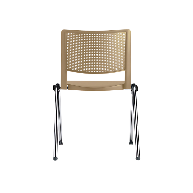 Silla de visita REVOLUTION Estructura De acero tubular de 1" de diámetro calibre 16 con terminado en cromo Respaldo asiento y brazos En dos piezas en polipropileno de alta resistencia y duración Aura Muebles modelo OHV-86 cromada