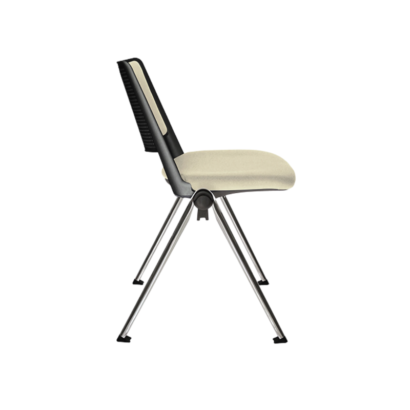 Silla de visita REVOLUTION hule espuma laminado flexible con 24 kgs/m3 de densidad en el asiento y hule espuma de poliuretano inyectado con 60 kgs/m3 de densidad con retardante a la flama en el asiento Aura Muebles modelo OHV-88 cromada