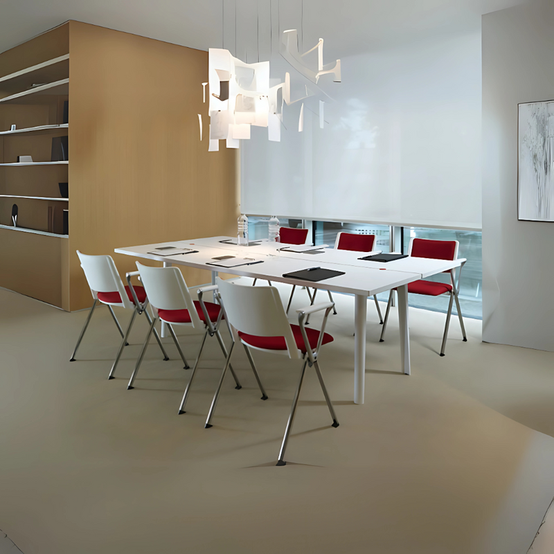 Silla de visita REVOLUTION hule espuma laminado flexible con 24 kgs/m3 de densidad en el asiento y hule espuma de poliuretano inyectado con 60 kgs/m3 de densidad con retardante a la flama en el asiento Aura Muebles modelo OHV-88 cromada