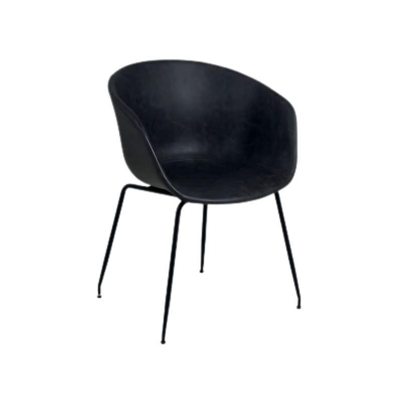 Silla de visita con brazos tapizados en piel esta silla no solo agrega un toque de sofisticación a cualquier espacio de oficina sino que también ofrece comodidad y soporte durante sus reuniones Aura Muebles modelo STELLA con brazos tapiz en piel