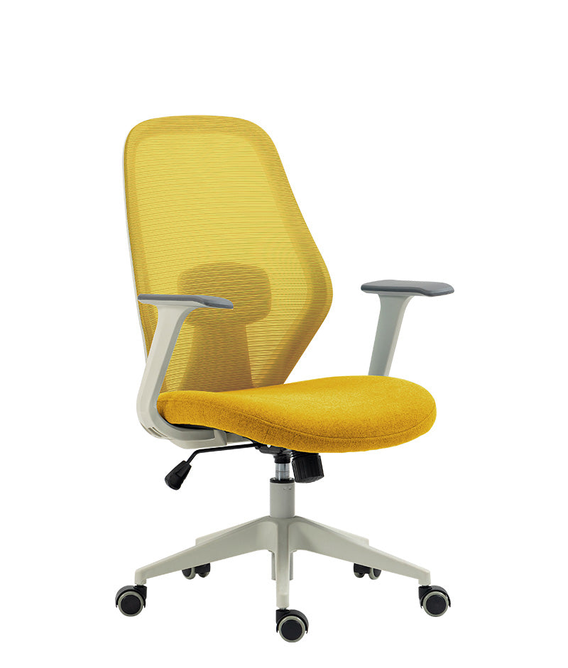 Silla ejecutiva modelo AC-20 GA vista tres cuartos en color amarillo