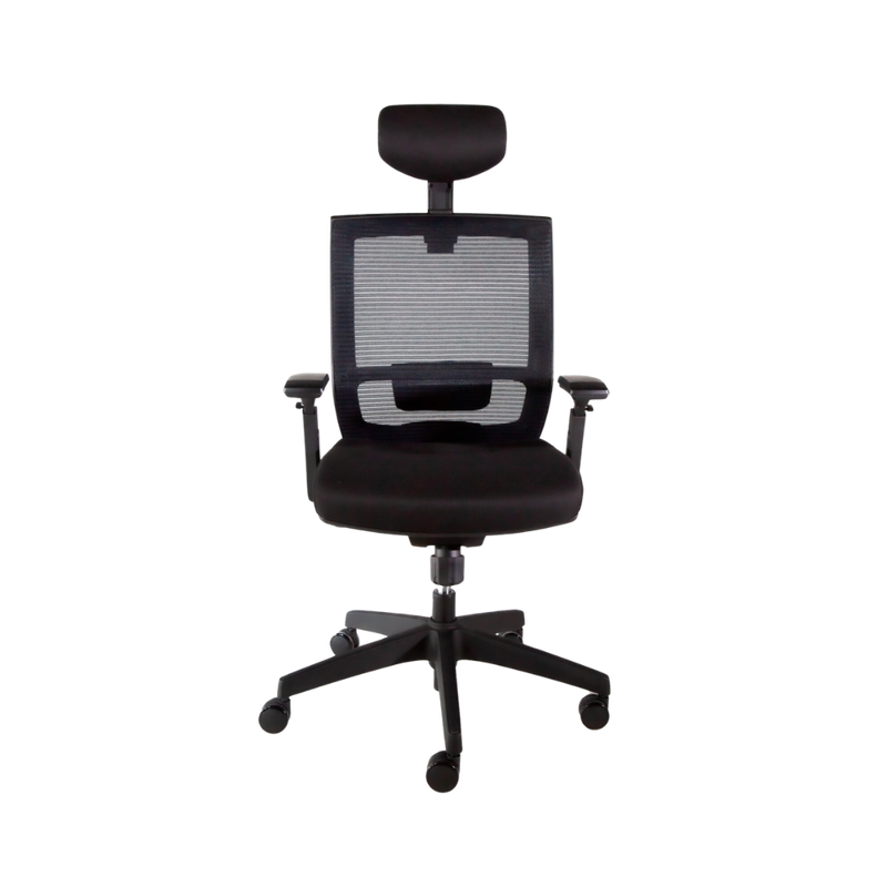 Encuentra la silla ejecutiva perfecta para tu oficina elegante. La silla ejecutiva modelo AUSTRIA con cabecera ofrece un soporte óptimo para la espalda y un apoyo adicional para el cuello.