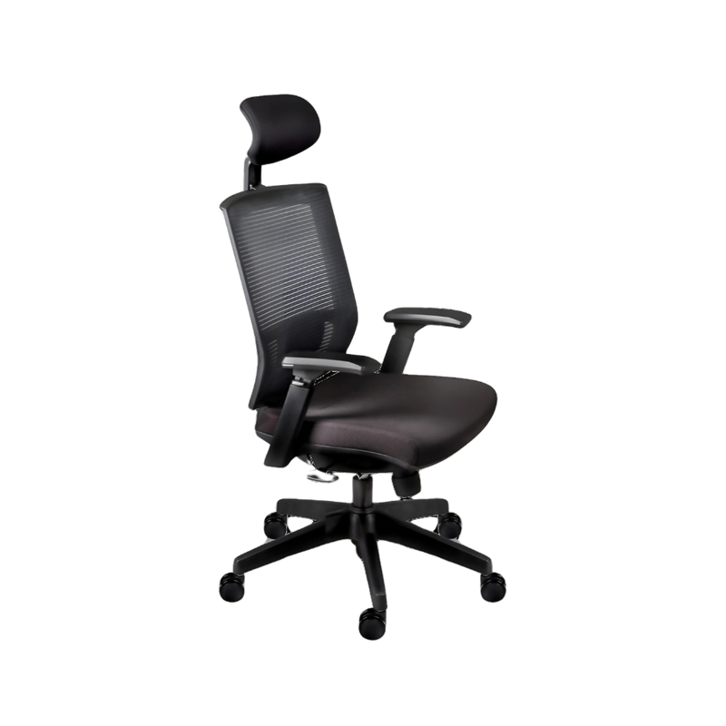 Encuentra la silla ejecutiva perfecta para tu oficina elegante. La silla ejecutiva modelo AUSTRIA con cabecera ofrece un soporte óptimo para la espalda y un apoyo adicional para el cuello.