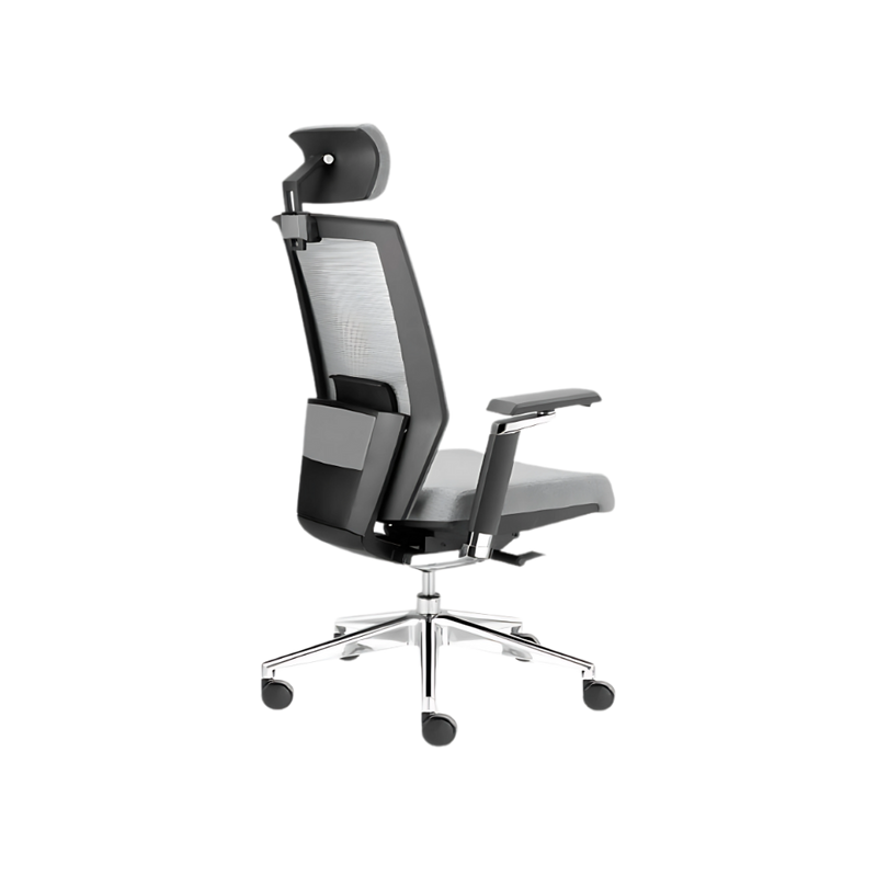 Descubre la silla ejecutiva modelo DINAMARCA de Aura Muebles. Ajustable, con soporte lumbar y ruedas giratorias, es perfecta para largas jornadas en tu escritorio.