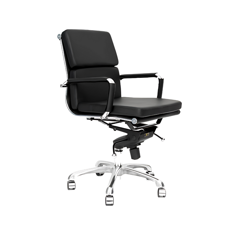 Obtenga comodidad y estilo con nuestra silla ejecutiva modelo MADRID con respaldo bajo. Diseñada para brindar un soporte óptimo a su espalda mientras trabaja.