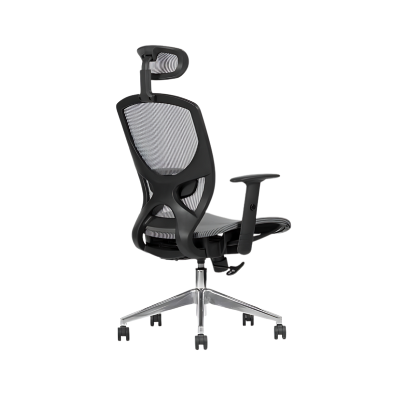 Descubre la elegante y cómoda silla ejecutiva modelo MATRIX con respaldo alto y base de aluminio de Aura Muebles. Ideal para oficinas de alta productividad y estilo.
