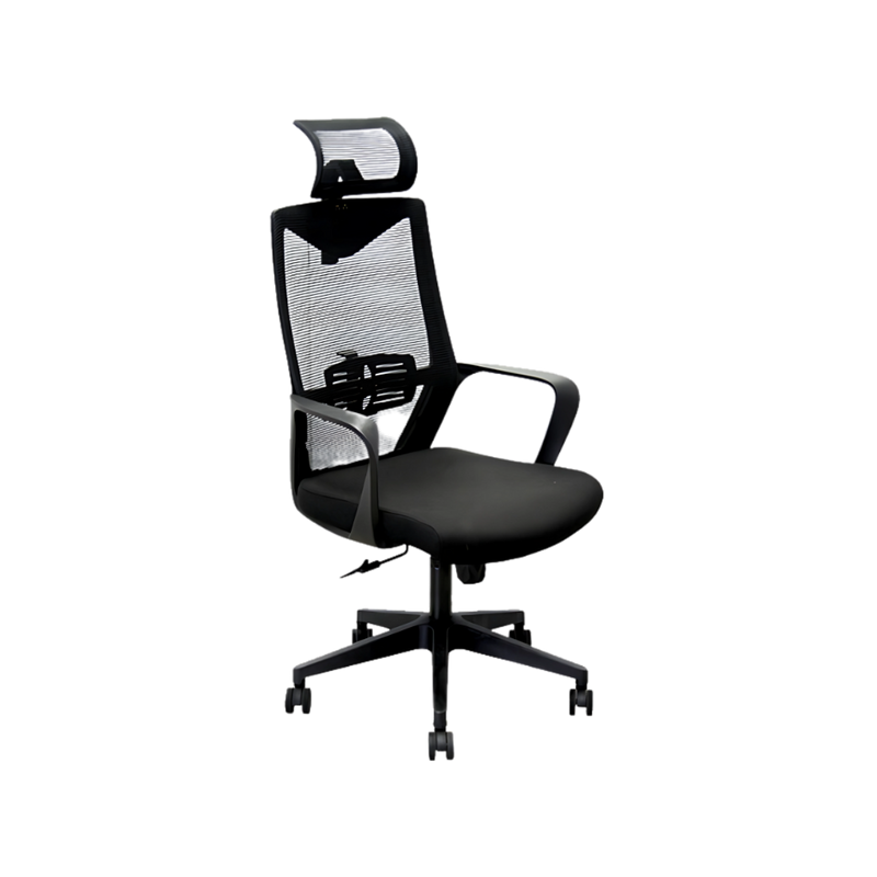 Descubre la comodidad y estilo de la silla ejecutiva modelo NITRO A de Aura Muebles. Diseñada ergonómicamente con materiales duraderos y ajustes personalizables.