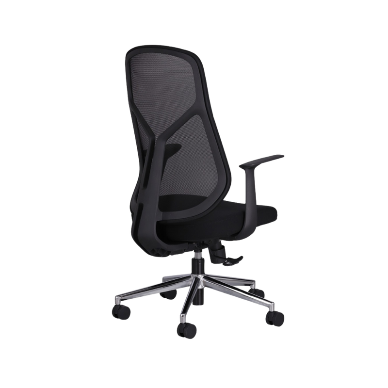 Silla ejecutiva color Negro con coderas fijas TERRA Aura Muebles modelo APTERNG