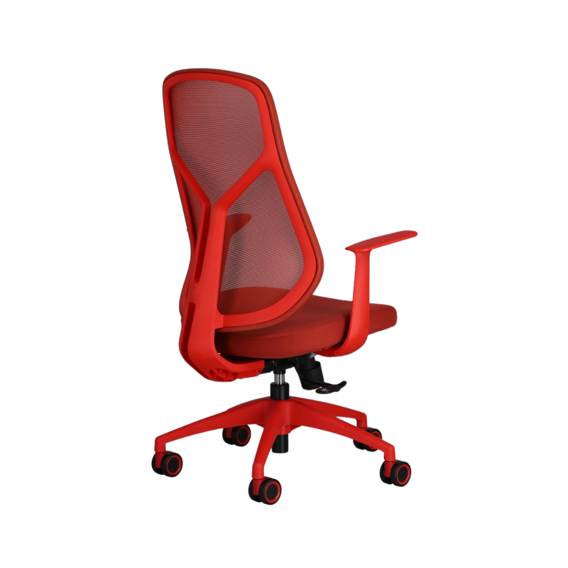 Silla ejecutiva color Rojo con coderas fijas TERRA Aura Muebles modelo APTERRJ