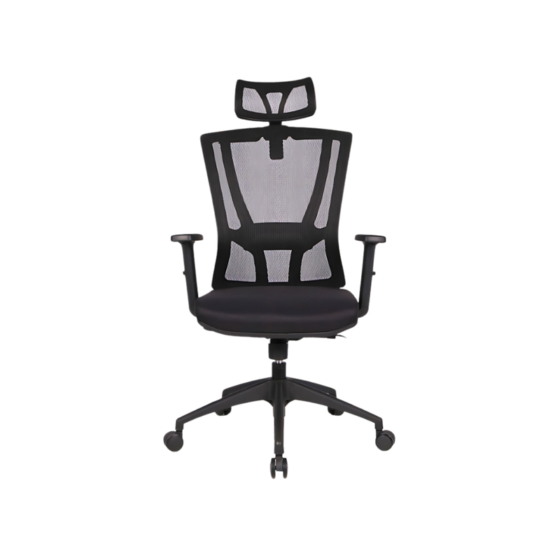 Silla ejecutiva color negro con brazos cabecera YERI en Aura Muebles de Guadalajara modelo IYA-190