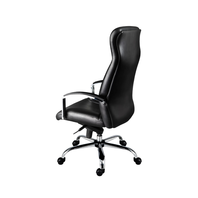Descubre la silla ejecutiva modelo ZAID de Aura Muebles, una combinación perfecta de estilo. Brinda excelente soporte lumbar y asiento acolchado para una postura saludable.